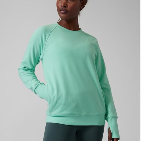 Athleta Triumph Crewneck Sweatshirt M - Wintergreen Mint - Picture 1 of 7